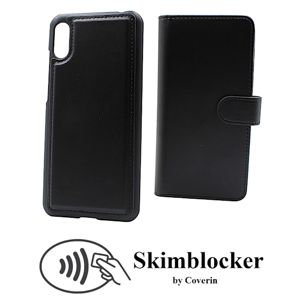 Skimblocker XL Magnet Wallet Huawei Y6 2019 Svart
