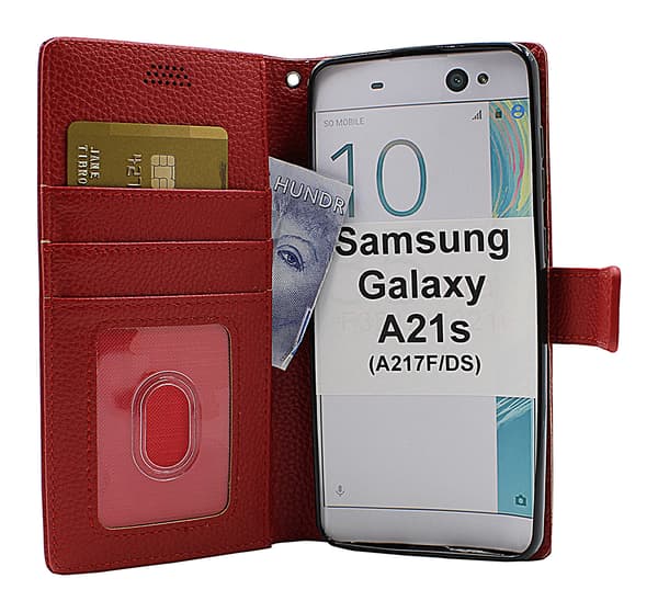 New Standcase Wallet Samsung Galaxy A21s (A217F/DS) Röd