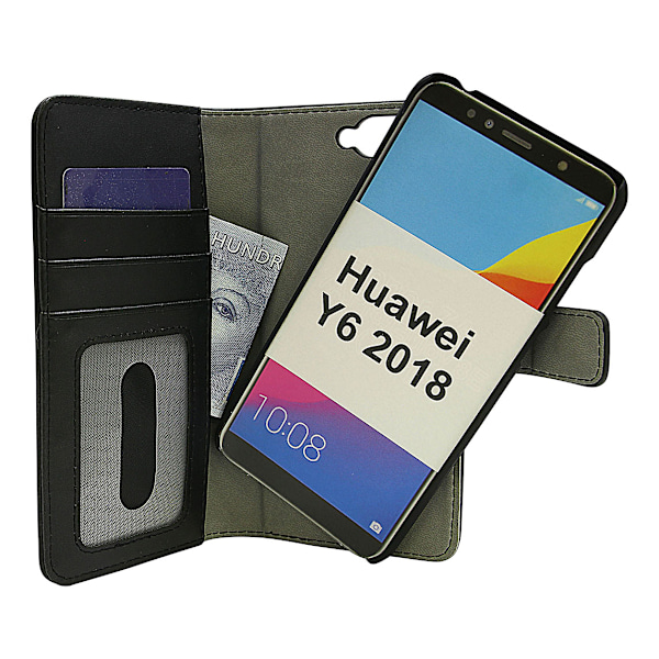 Skimblocker Magnet Wallet Huawei Y6 2018 Svart