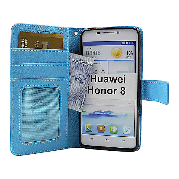 New Standcase Wallet Huawei Honor 8 Ljusblå