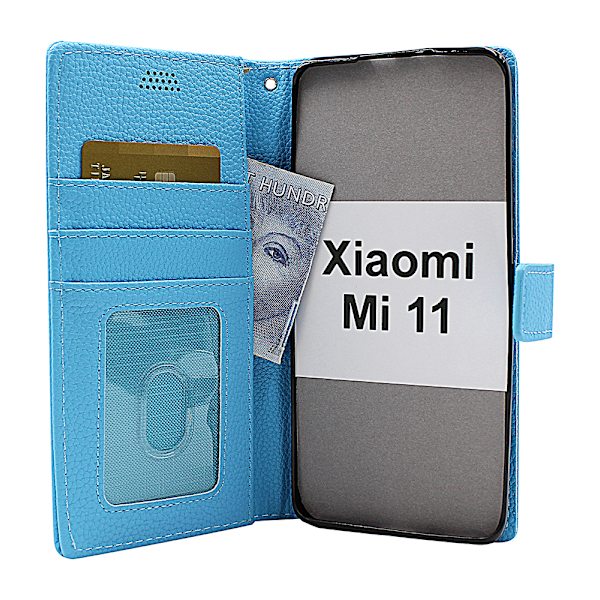 New Standcase Wallet Xiaomi Mi 11 Ljusblå