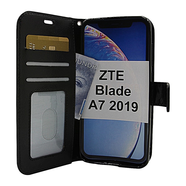 Crazy Horse Wallet ZTE Blade A7 2019 Svart