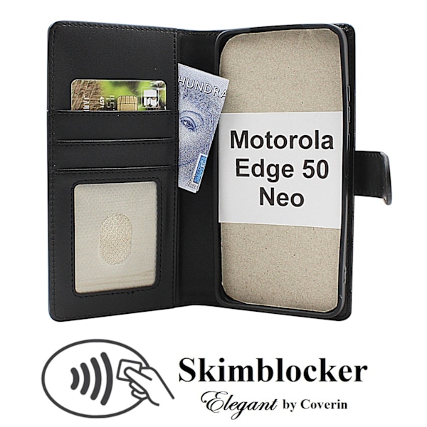 Skimblocker Motorola Edge 50 Neo Plånboksfodral Svart