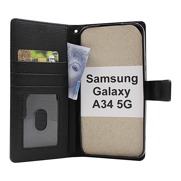 New Standcase Wallet Samsung Galaxy A34 5G Brun