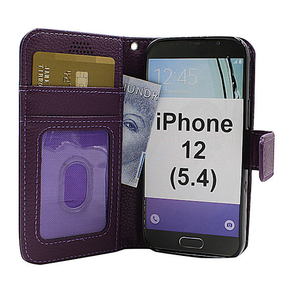 New Standcase Wallet iPhone 12 (5.4) (Svart) Röd