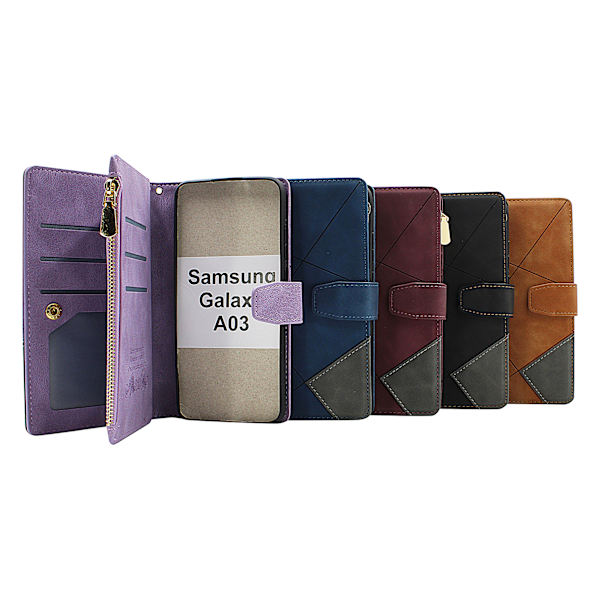 XL Standcase Lyxfodral Samsung Galaxy A03 (A035G/DS) Vinröd