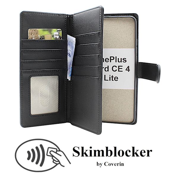 Skimblocker OnePlus Nord CE 4 Lite XL Plånboksfodral Brun