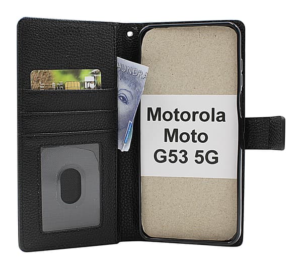 New Standcase Wallet Motorola Moto G53 5G Brun