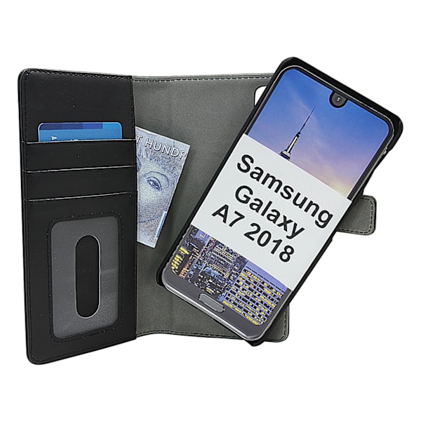Skimblocker Magnet Wallet Samsung Galaxy A7 2018 (A750FN/DS) Svart