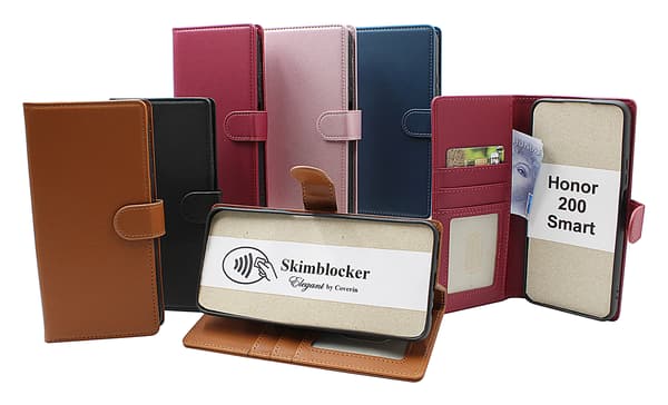 Skimblocker Honor 200 Smart 5G Plånboksfodral Brandy