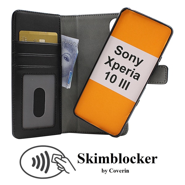 Skimblocker Magnet Fodral Sony Xperia 10 III (XQ-BT52) Svart