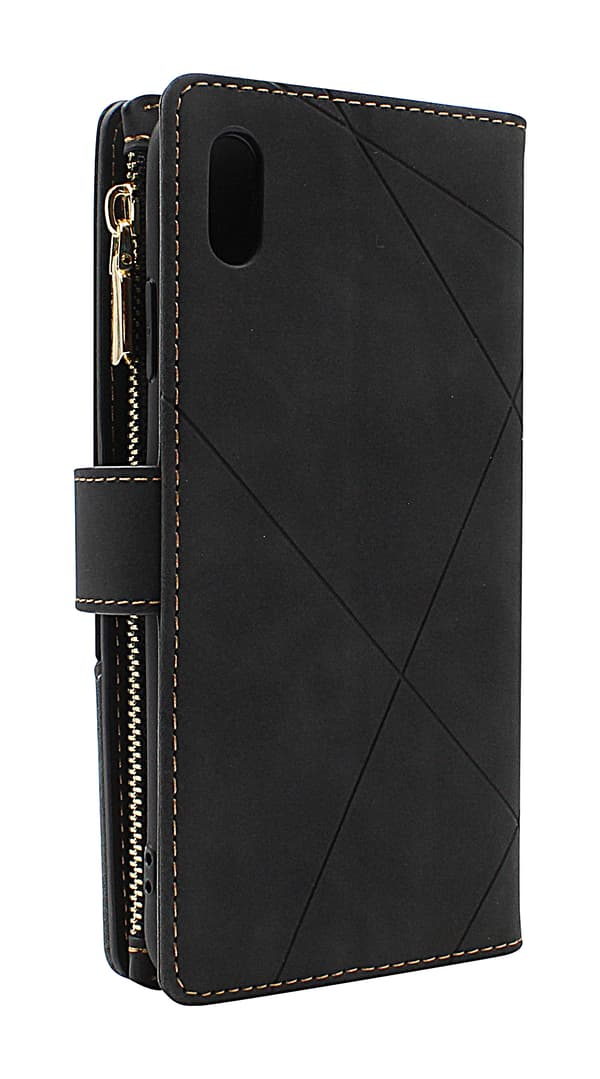 XL iPhone Xs Lyx Plånboksfodral Svart