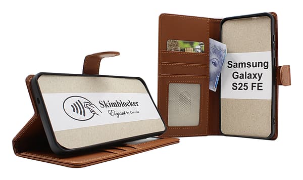 Skimblocker Samsung Galaxy S25 FE Plånboksfodral Petrol