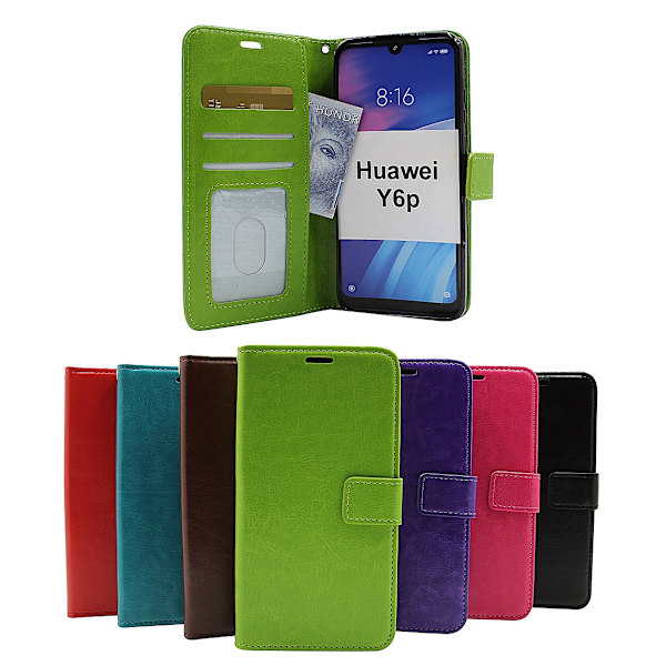 Crazy Horse Wallet Huawei Y6p (Svart) Brun