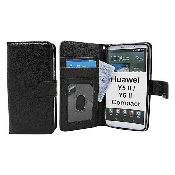 New Standcase Wallet Huawei Y6 II Compact (LYO-L21) Svart
