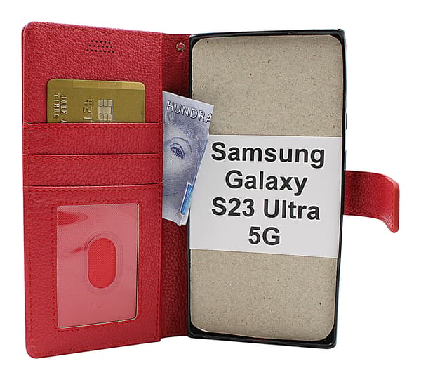 New Standcase Wallet Samsung Galaxy S23 Ultra 5G Ljusblå
