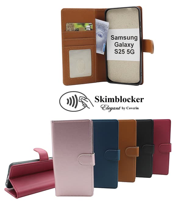 Skimblocker Samsung Galaxy S25 Plånboksfodral Petrol