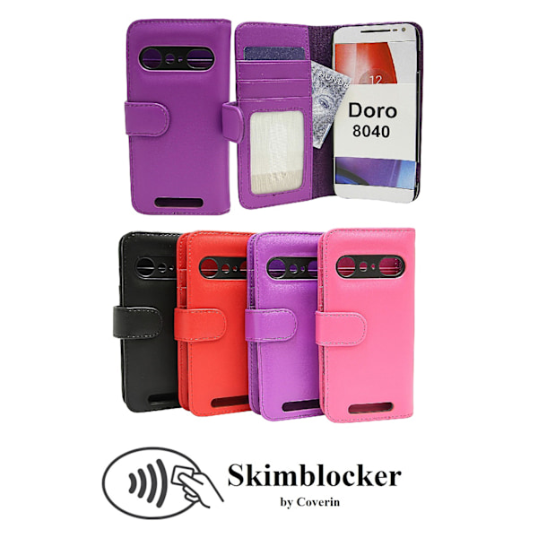 Skimblocker Plånboksfodral Doro 8040 Röd