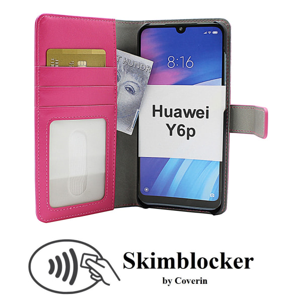Skimblocker Magnet Fodral Huawei Y6p Hotpink