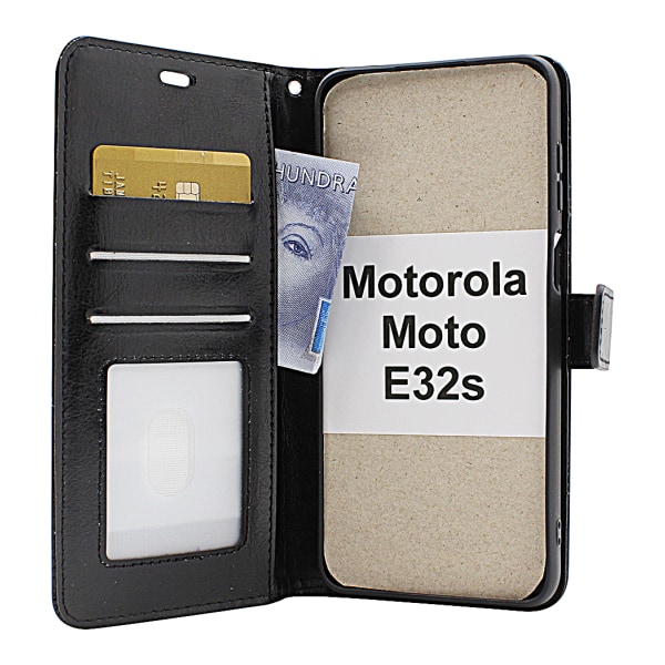 Crazy Horse Wallet Motorola Moto E32s Brun