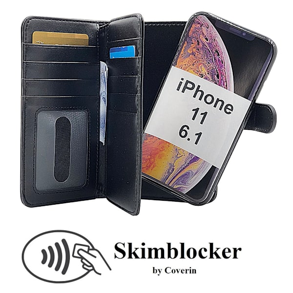 Skimblocker XL Magnet Wallet iPhone 11 (6.1) Svart
