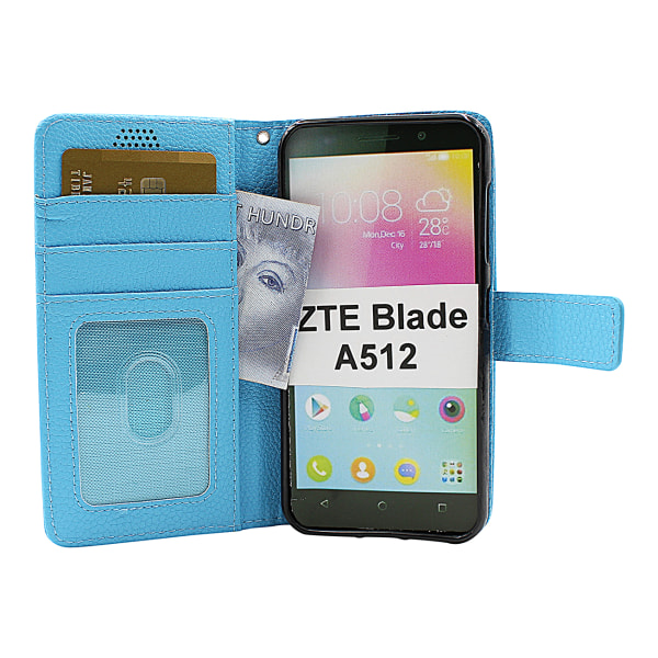 New Standcase Wallet ZTE Blade A512 (Svart) Ljusblå