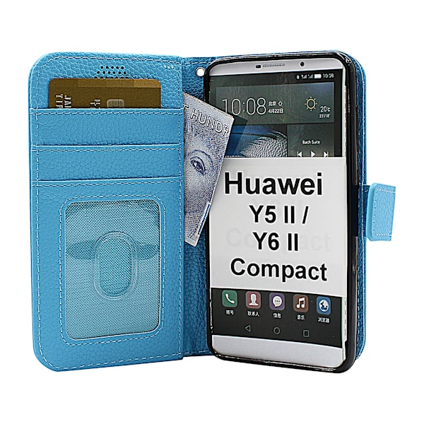 New Standcase Wallet Huawei Y6 II Compact (LYO-L21) Ljusblå