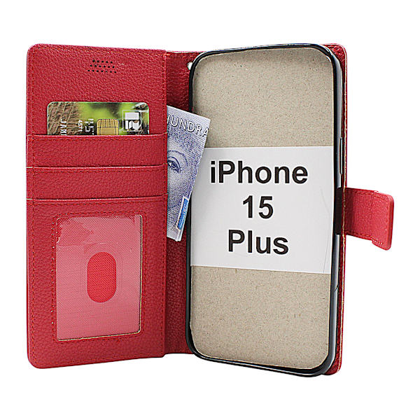 New Standcase Wallet iPhone 15 Plus Ljusblå