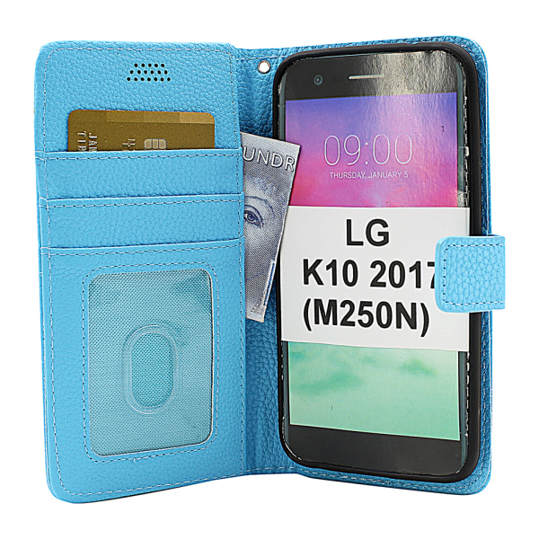 New Standcase Wallet LG K10 2017 (M250N) Ljusblå