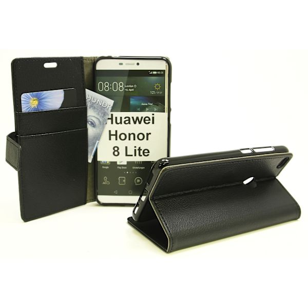 Standcase Wallet Huawei Honor 8 Lite Svart