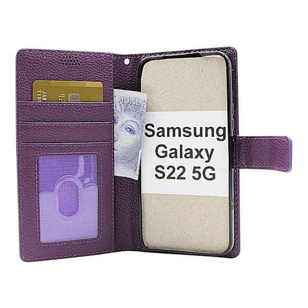 New Standcase Wallet Samsung Galaxy S22 5G Svart