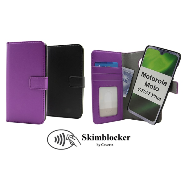 Skimblocker Magnet Wallet Motorola Moto G7 / Moto G7 Plus Lila