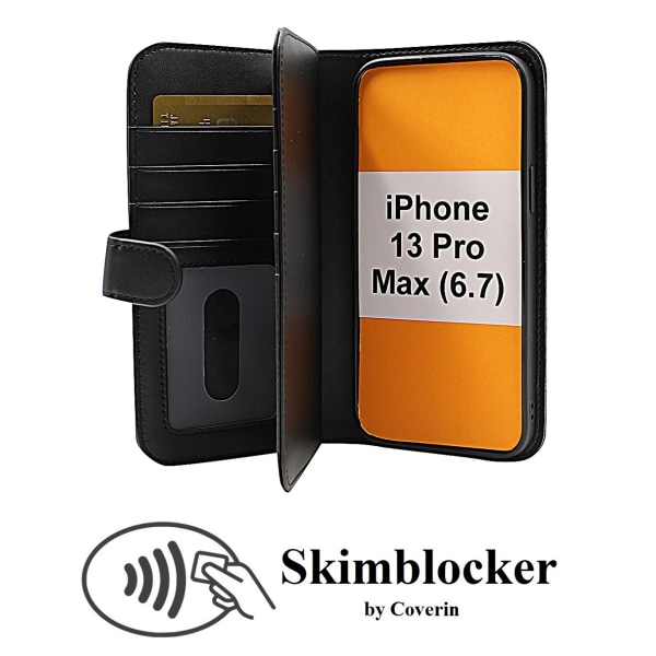 Skimblocker XL Wallet iPhone 13 Pro Max (6.7) Svart