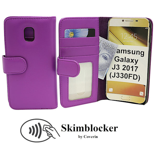 Skimblocker Plånboksfodral Samsung Galaxy J3 2017 Lila