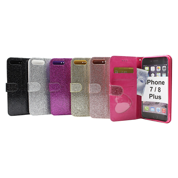 Standcase Glitter Wallet iPhone 7 Plus / 8 Plus Lila