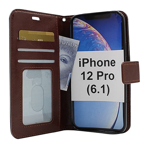 Crazy Horse Wallet iPhone 12 Pro (6.1) (Svart) Brun