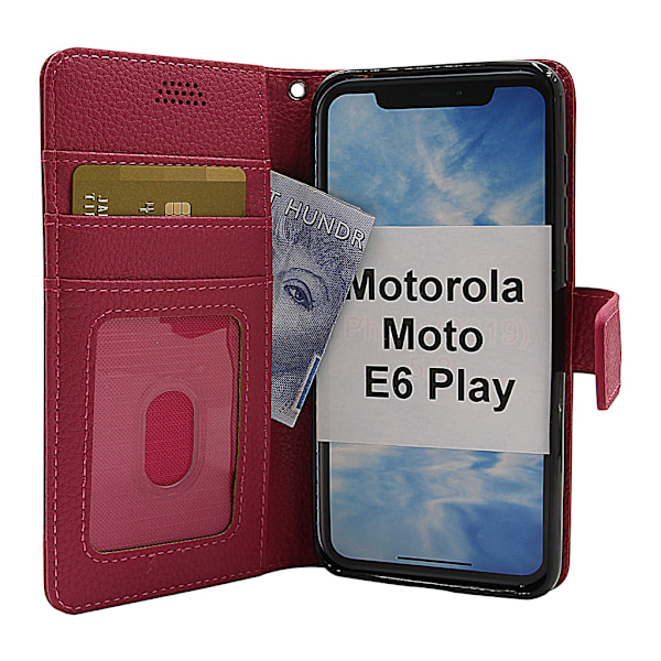 New Standcase Wallet Motorola Moto E6 Play Hotpink