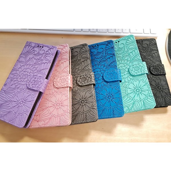 Flower Standcase Wallet Samsung Galaxy A04s (A047F/DS) Grå