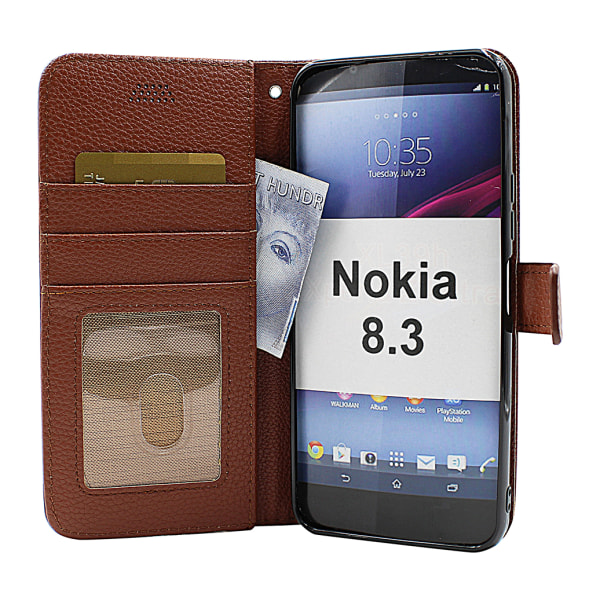 New Standcase Wallet Nokia 8.3 Brun