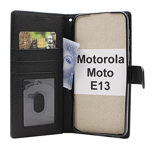 New Standcase Wallet Motorola Moto E13 Brun