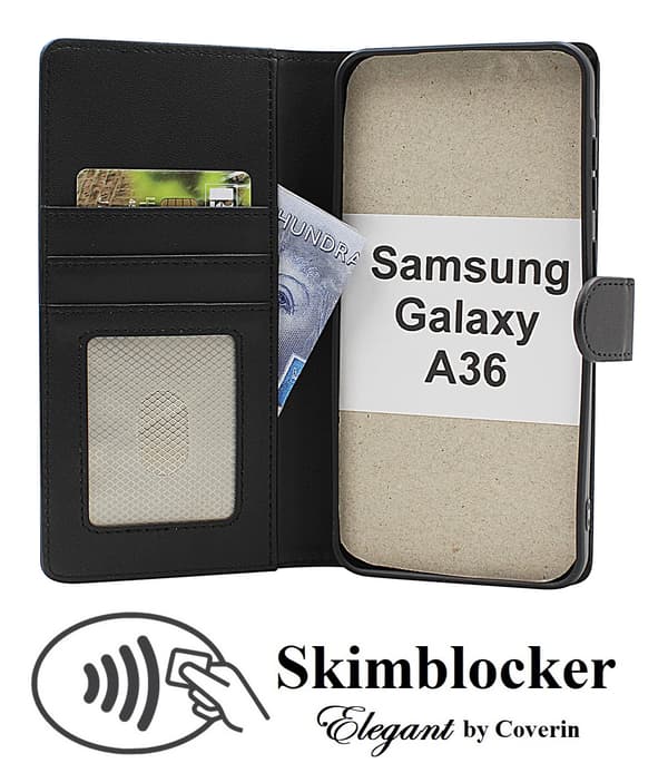 Skimblocker Samsung Galaxy A36 Plånboksfodral Glitter Pink