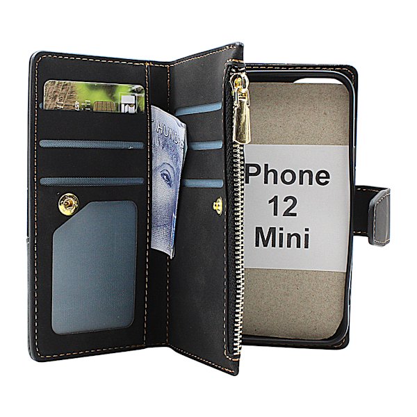 XL iPhone 12 Mini (5.4) Lyx Plånboksfodral Brun