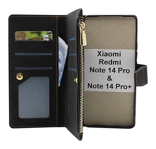 XL Xiaomi Redmi Note 14 Pro / 14 Pro+ Lyx Plånboksfodral Brun