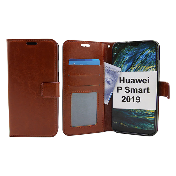 Crazy Horse Wallet Huawei P Smart 2019 Svart