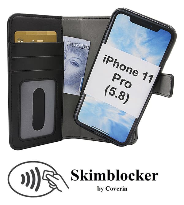 Skimblocker Magnet Wallet iPhone 11 Pro (5.8) Svart