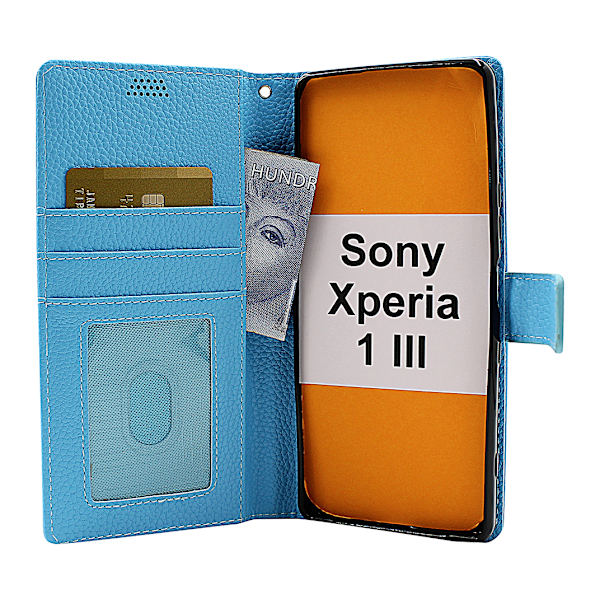 New Standcase Wallet Sony Xperia 1 III (XQ-BC52) Ljusblå