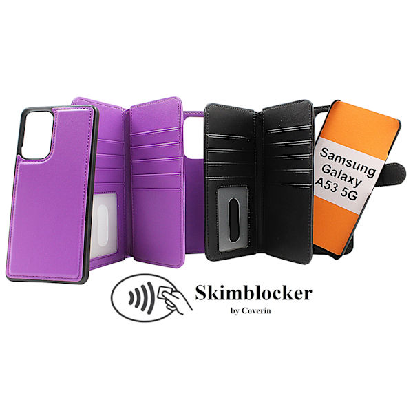 Skimblocker XL Magnet Fodral Samsung Galaxy A53 5G (A536B) Svart
