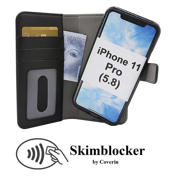 Skimblocker Magnet Wallet iPhone 11 Pro (5.8) Svart