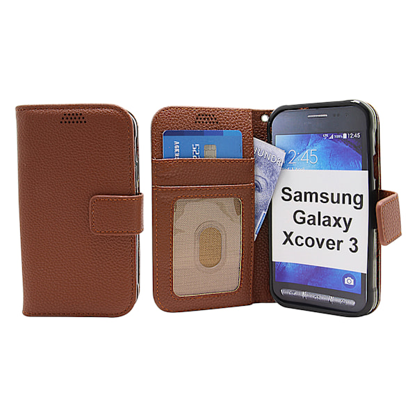 New Standcase Wallet Samsung Galaxy Xcover 3 (SM-G388F) Brun
