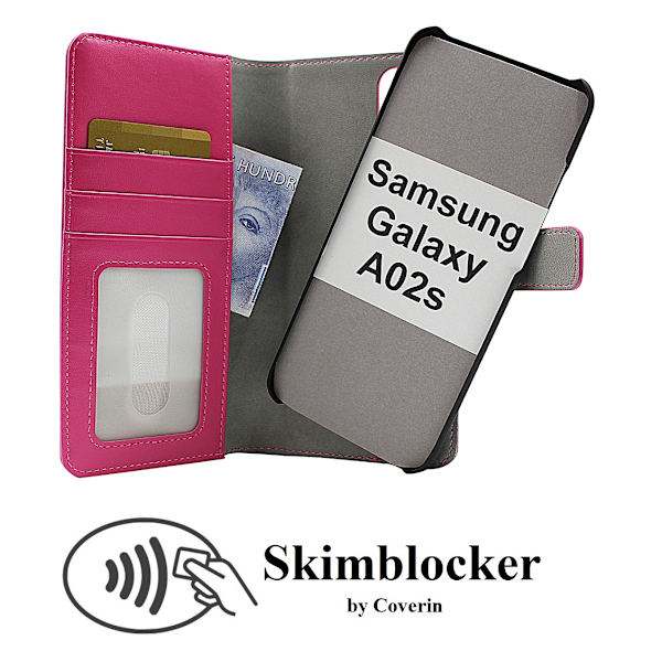 Skimblocker Magnet Fodral Samsung Galaxy A02s Hotpink